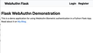 Flask WebAuthn Index Page